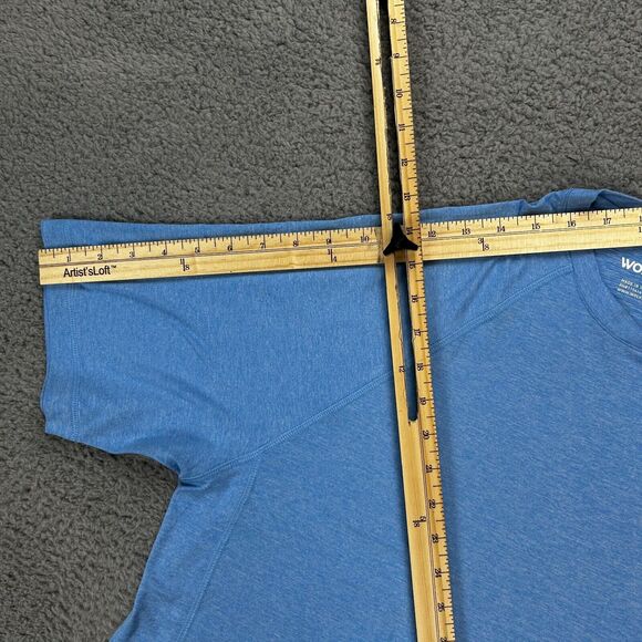 Wolverine Brand Adult Medium Blue Poly Blend Short Sleeve Shirt - Picture 8 of 12